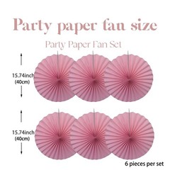 Pink Party Decorations Paper Fans Bulk 16 Inch Classroom Decor DIY Set 30 Color
