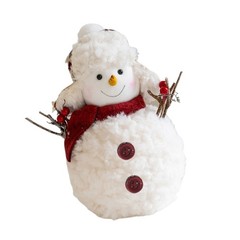 Snowman Stuffed Plush Dolls with Plush Hat and Scarf for Christmas Holiday Gift