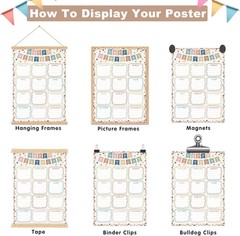 Boho Happy Birthday Chart for Classroom Confetti Reusable Birthday Poster Calend