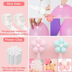 38-In-1 Balloon Arch Garland Kit, 6 Rolls 98Ft Tape Strips, 6 Rolls 600 Glue Dot