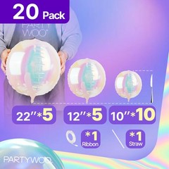 Iridescent Foil Balloons 20pcs Different Sizes Pack of 22 12 10 Inch Large Ro…