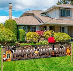 9.8 X 1.6 ft Large Whiskey Happy Birthday Banner Aged to Whiskey Birthday