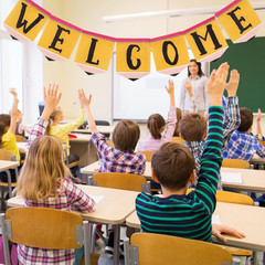 Back to School Pencil Banner Pre-Assembled Welcome Garland Yellow Hanging Banner