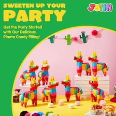De Mayo 8 pcs Mini Donkey Pinatas 5.7″x7.5″ Rainbow Color for Fun Fiesta Taco Pa