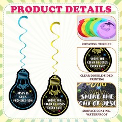 24 Pack 2026 VBS Party Decorations Light Bulb Spiral Hanging Decorations Jesu…