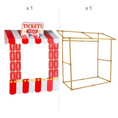 Carnival Ticket Booth Tabletop Hut Decorating Kit with Frame – 6 Pc