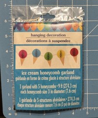 Ice Cream Party Garland Summer Tropical Honeycomb Ice Cream Decoration