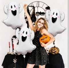 Ghost Foil Balloons for Halloween Party Decorations – 3pcs Balloon Set
