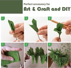 Crepe Paper Streamers 4 Rolls 328ft, Pack of Sage Green Crepe Paper for Party…