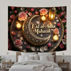 Eid Mubarak Party Background Eid Al Adha Islamic Holiday Art Decoration Backdrop