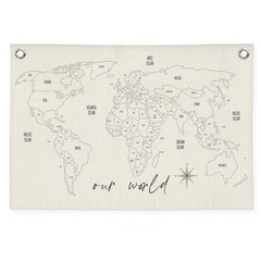 World Map for Kids Canvas Banner – World Maps for Wall, Kids Room Wall Decor,…