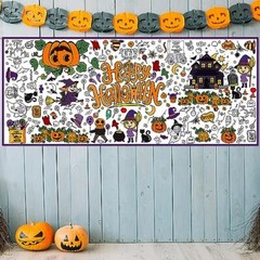 Halloween Giant Coloring Poster/Tablecloth Halloween Black and Orange
