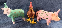 Target Party Farm Animals Ankyo Party Hats Lot 3 Pig Chicken Sheep Cake Toppers