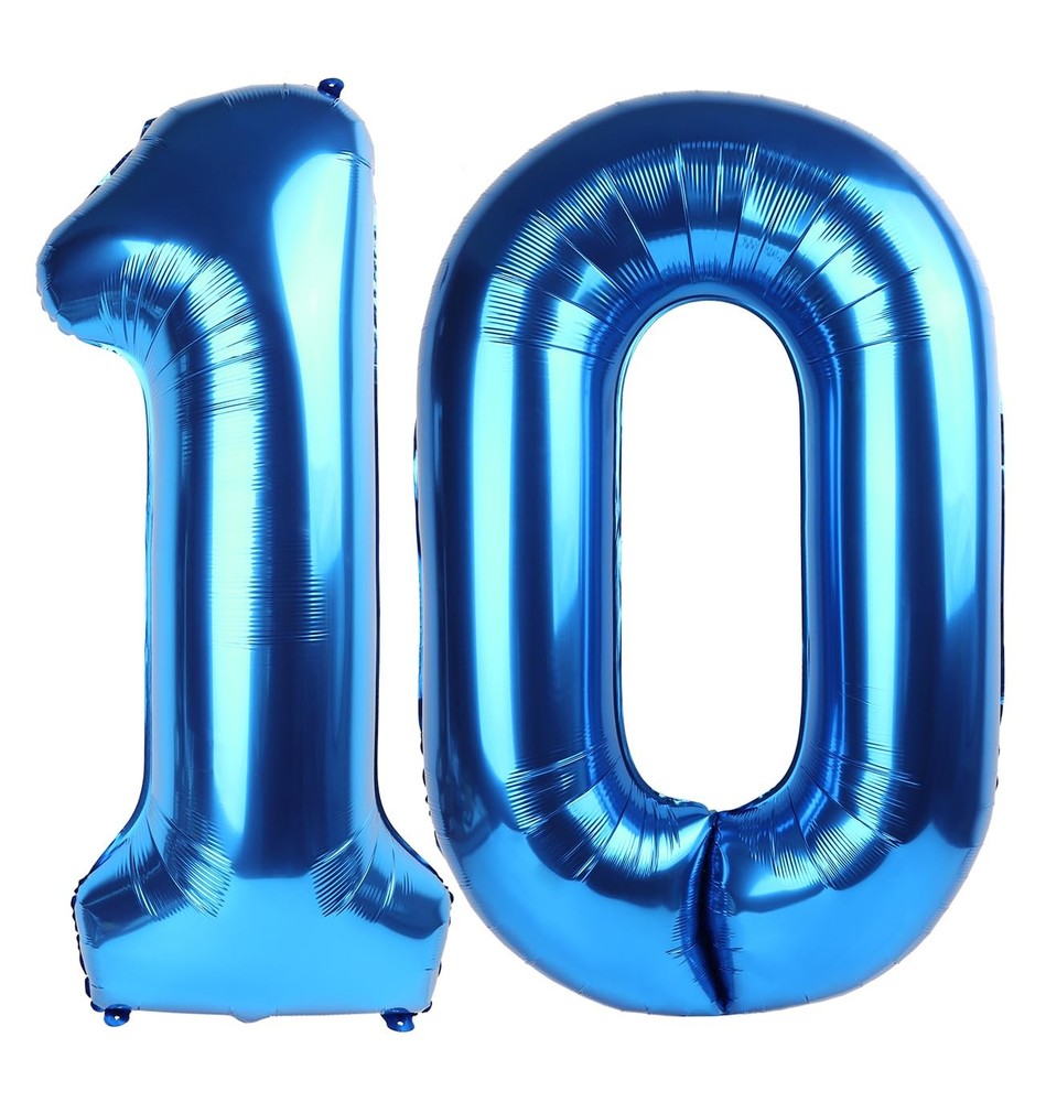 Dark Blue Number 10 Balloon, Number Ballons 40 Inch 10 Ballon for 10th 100 Bi…