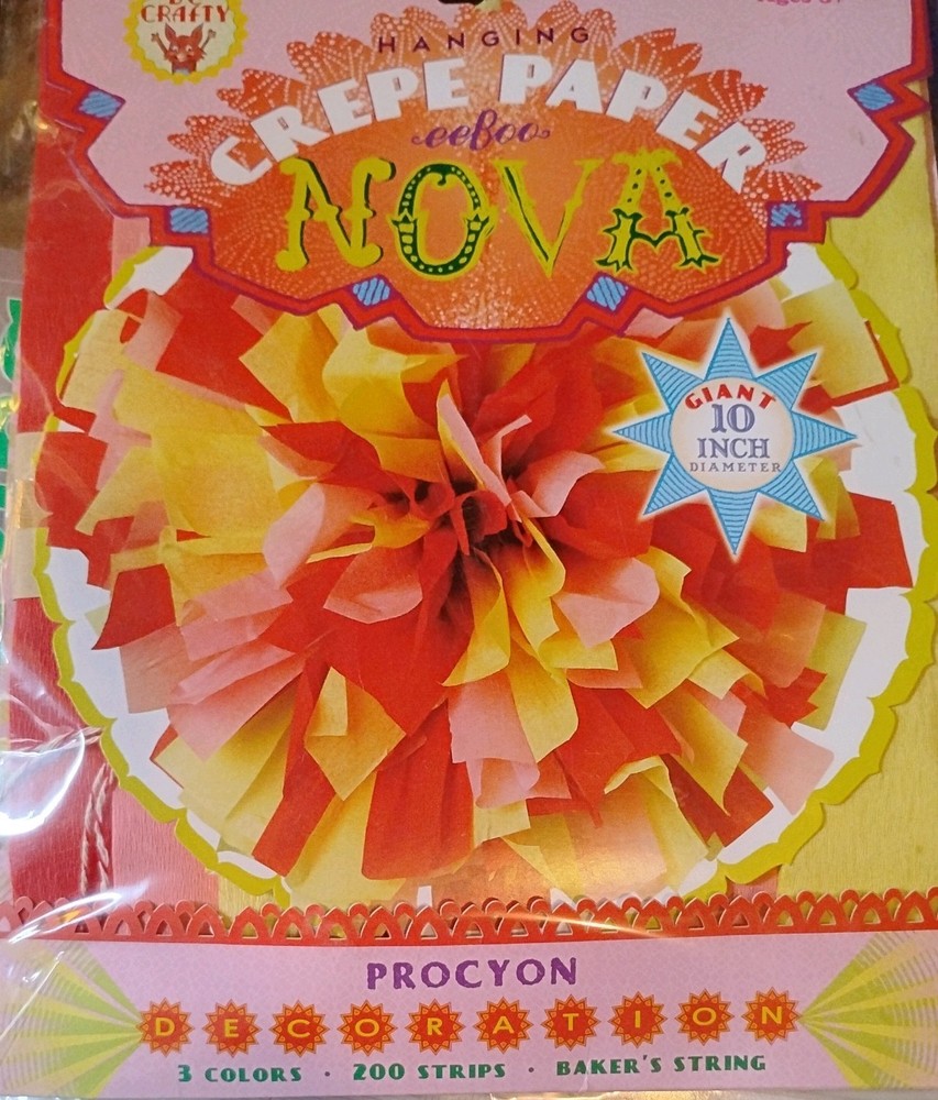 CREPE PAPER NOVA CAPELLA DECORATION GIANT 10” HANGING DECOR EEBOO NEW SEALED