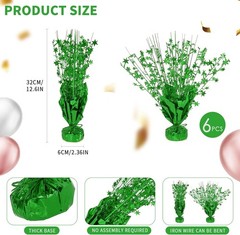 Green Foil Star Centerpiece, 6 Pack Metallic Foil Spray Centerpieces Table Decor