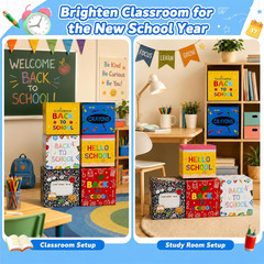 6 Pcs Back to School Decoration Boxes Set First Day of School Balloon Block Deco