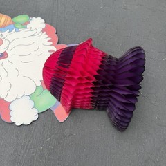 1990 Santa Claus Stand Up Statue Christmas Decor Paper Fantasies 22″ Honeycomb