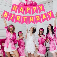 Happy Birthday Banner Sign Wall Door Hanging Banners Flag for Party