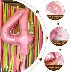 Number Balloons 40 Inch, Big 10 Balloon, Pearl Pink Number 10 Balloon for 10t…