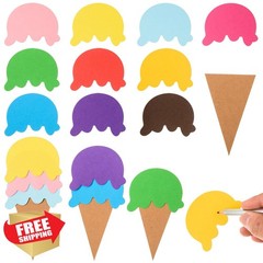 MixTeach Paper Ice Cream Cutouts 200pcs