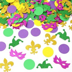 Honbay 200PCS Glitter Mardi Gras Party Confetti Decorations Carnival Party Suppl