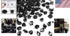 Luxurious 150PCS Black Fake Ice Rocks – Versatile Table Scatter & Craft Gems