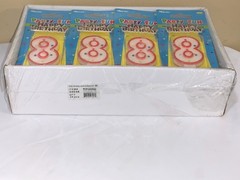 BIRTHDATE CANDLE & DECORATION PARTY FUN #8 QUANTITY OF 24 PCS SEALED