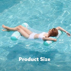 Hammock Pool Floats Adults, 4-in-1 Multi-Purpose Inflatable Pool Floaties PVC…