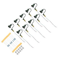 10 X OO / HO Scale Street Bracket Light Model Wall Lamp Posts LED Building