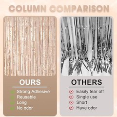 3 Pack 3.3 x 8.2 ft Laser Champagne Foil Fringe Backdrop 23 Laser Champagne