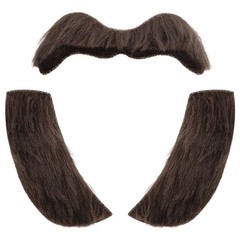 Fake Mustache, Fake Sideburns, Self-Adhesive Brown Beard Costume for Teens an…