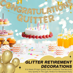 Pre Strung Congratulations Quitter Glitter Banner Funny Retirement Banner Gradua