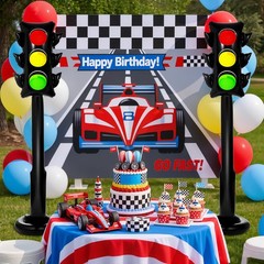 2Pcs 59Inch Jumbo PVC Stop Light Balloons Inflatable Traffic Light Balloons Race
