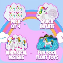Inflatable Unicorn Party Decorations – (pack of 4) 24 Inch – Large Blow Up Ra…
