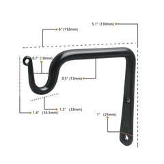 Metal Wall Hooks Black Set of 2 for Hanging Plants For Lanterns and Feeders