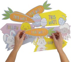 15 Easter Egg Hunt Arrow Signs Children Trail Hunting Game Decorations Kids Fun