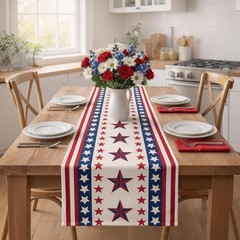 Versatile Indoor/Outdoor Patriotic Table Runner for 4th of July Gatherings