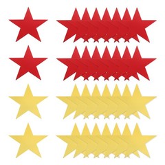 48 Pcs Stars Cutouts, 6 Inch Double Printed Paper Stars, Gold/Red