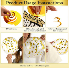 Black and Gold Graduation Decorations 2026 Kit 34 Pcs Party Supplies Class of 20