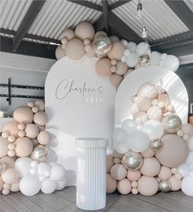 White Double Stuffed Balloons 115Pcs – 5/10/12/18″ Arch Garland Kit for Party De