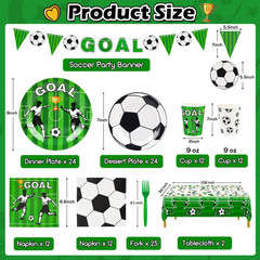 Soccer Party Decorations – Soccer Theme Birthday Party Decorations, 123PCS, Serv