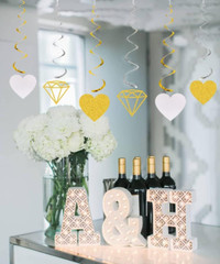 Engagement Party Decorations Sparkly Gold Engagement Decorations, Engaged Banner