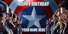 Birthday banner Personalized 6ft x 3 ft Captain America Civil War,Disney, Marvel