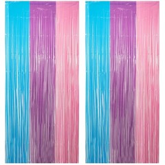Blue Purple Pink Tinsel Backdrop – Pastel Foil Fri