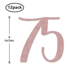 75th Birthday Decorations Rose Gold 75 Cut Out Numbers Glitter Anniversary