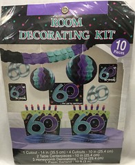 60th birthday decorations kit Unisex 10 Pc. Decoration + 35 Balloons 🎈 NEW