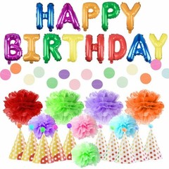 NIB Dotz 21 Pc DIY Birthday Crafting Kit Party Decorations Hats/Banners/Pom Poms
