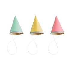 10ct 4″ Mini Glittered Party Hats Pastel