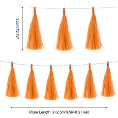30Pcs Dark Orange Tassel Garland Banner with Rope